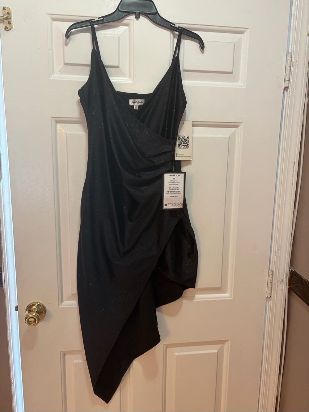 Black Sparkle Asymmetrical Slip Dress (Emerald Sundae)- Size:XXL (NWT)